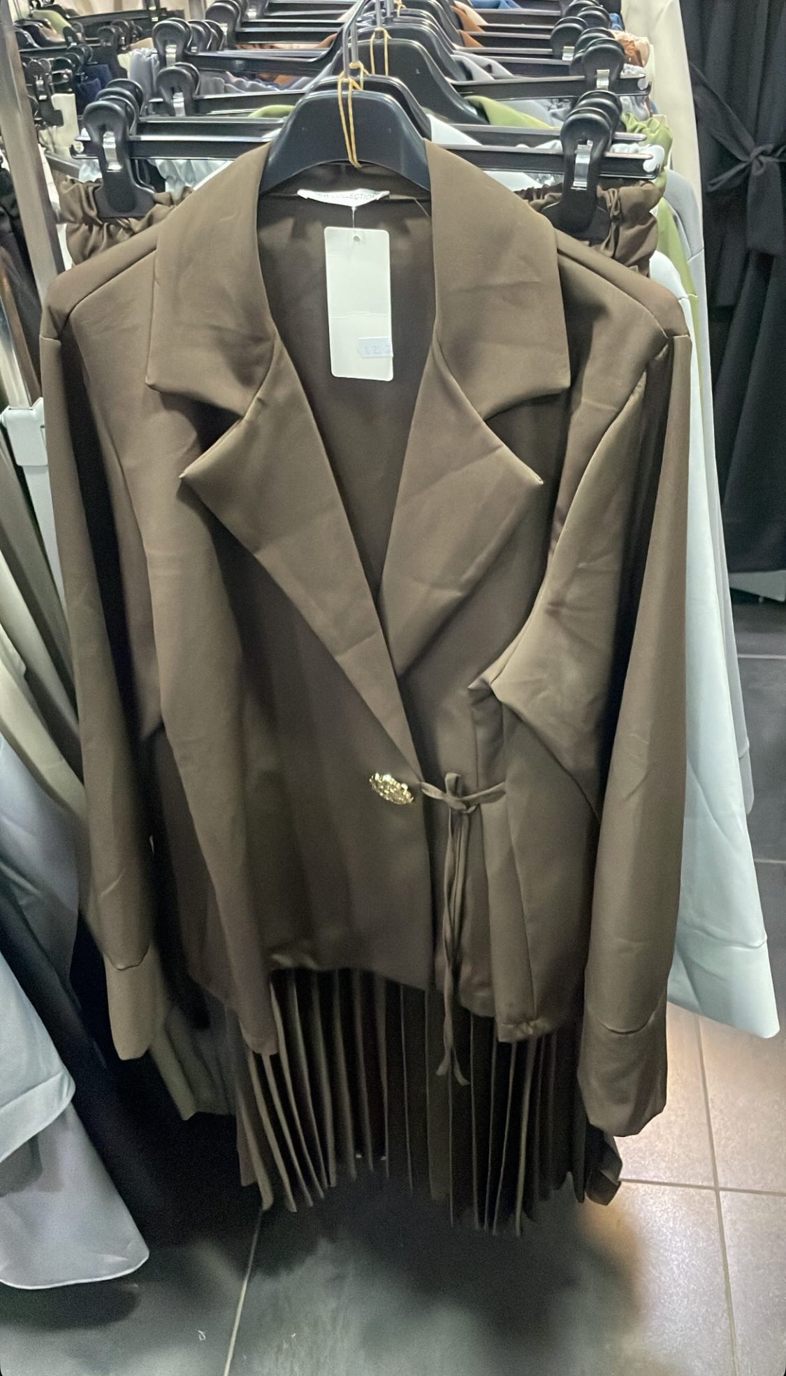 Ensemble Blazer Marron & Jupe Plissée