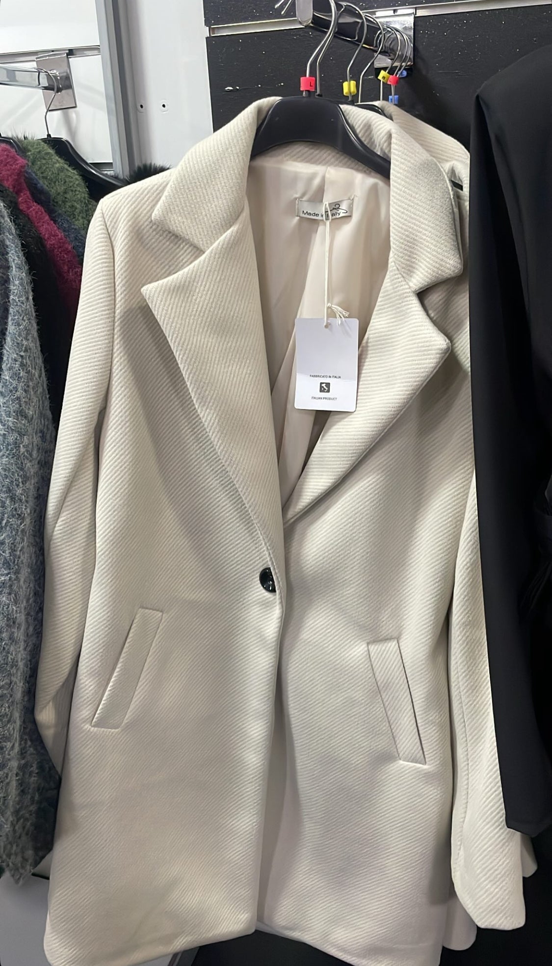 Manteau blazer blanc cassé